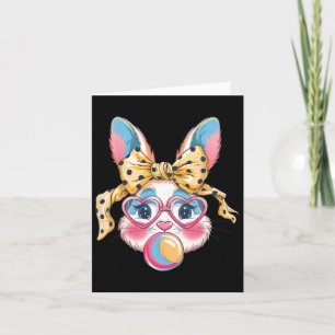 Cute Bunny Rabbit Face Tie Dye Gles Girl Happy Eas Card