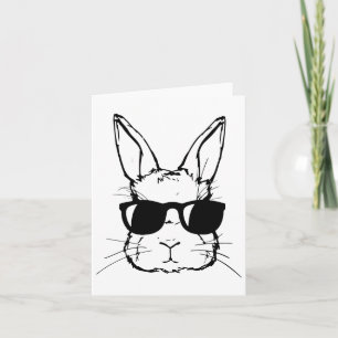 Cute Bunny Rabbit Face Tie Dye Gles Girl Happy Eas Card