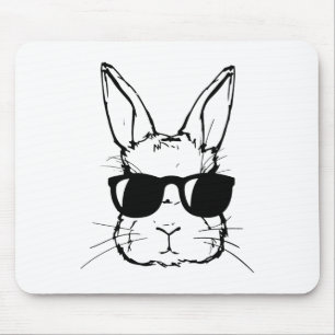 Cute Bunny Rabbit Face Tie Dye Gles Girl Happy Eas Mouse Mat