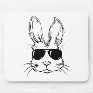 Cute Bunny Rabbit Face Tie Dye Gles Girl Happy Eas Mouse Mat