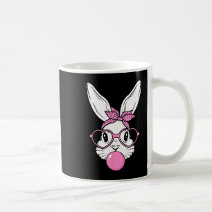 Cute bunny rabbit face with bandana heart glassesC Coffee Mug