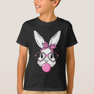 Cute bunny rabbit face with bandana heart glassesC T-Shirt