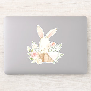 Cute Bunny Rabbit Flowers Pink