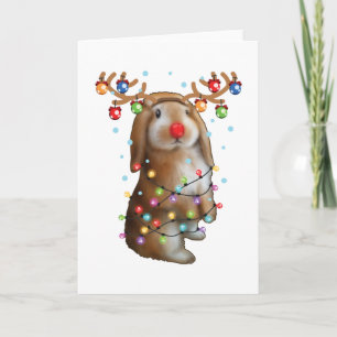 Cute Bunny Rabbit Funny Christmas Holiday Gifts Card