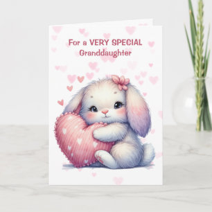 Cute Bunny Rabbit Granddaughter Valentine Card