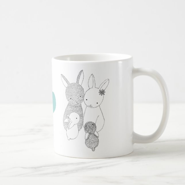 Cute Bunny Rabbit Happy Family Love Mother Mug (Right)