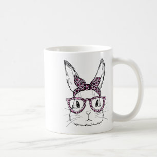 Cute Bunny Rabbit Leopard Gles Happy Easter Day Coffee Mug