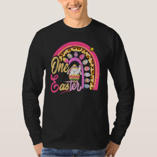 Cute Bunny Rabbit Leopard Rainbow Girl Happy Easte T-Shirt