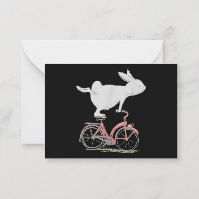 Cute Bunny Rabbit On Bike Cycling Bicycle Card (Front)