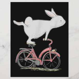Cute Bunny Rabbit On Bike Cycling Bicycle Flyer