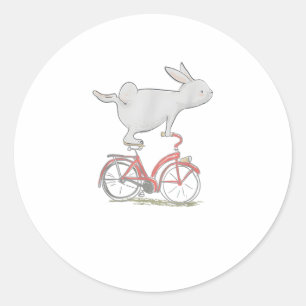 Cute Bunny Rabbit On Bike _ Cycling _ Bicycle  & G Classic Round Sticker