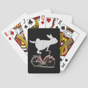 Cute Bunny Rabbit On Bike Cycling Bicycle Playing Cards