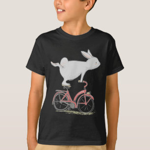 Cute Bunny Rabbit On Bike Cycling Bicycle T-Shirt