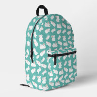 Cute Bunny Rabbit Pattern on Teal