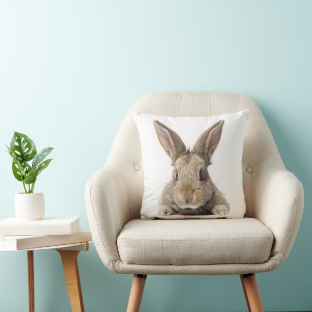 Cute Bunny Rabbit Photo Boy Girl Woodland Animals  Cushion (Chair)