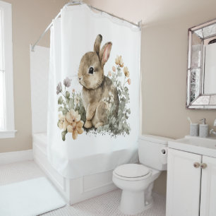 Cute Bunny Rabbit Shower Curtain