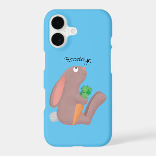 Cute bunny rabbit sitting with carrot cartoon