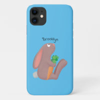 Cute bunny rabbit sitting with carrot cartoon