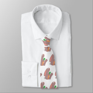 Cute bunny rabbit sitting with carrot cartoon tie