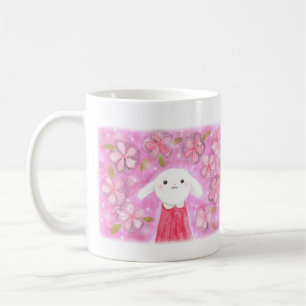Cute Bunny Rabbit with Flowers Pretty floral bunny Coffee Mug