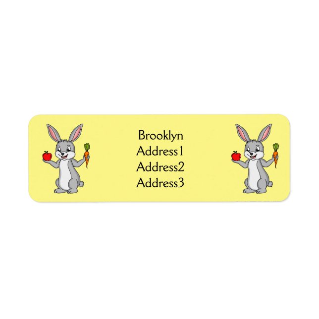 Cute bunny rabbit with vegetables cartoon (Front)