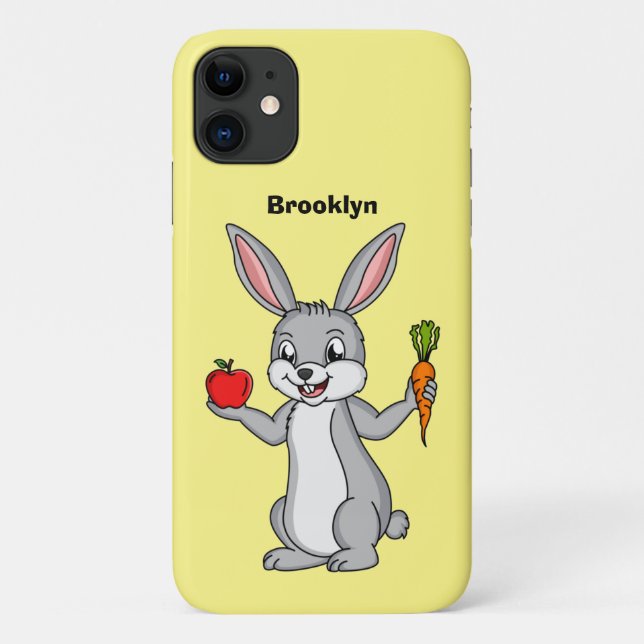 Cute bunny rabbit with vegetables cartoon  Case-Mate iPhone case (Back)