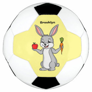 Cute bunny rabbit with vegetables cartoon football