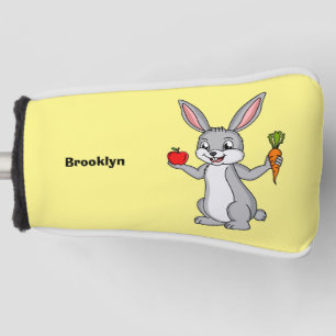 Cute bunny rabbit with vegetables cartoon golf head cover
