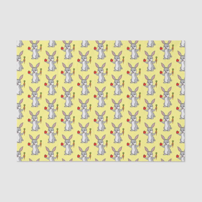 Cute bunny rabbit with vegetables cartoon tissue paper (Front)