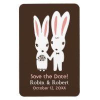 Cute Bunny Rabbits Couple Wedding Save the Date