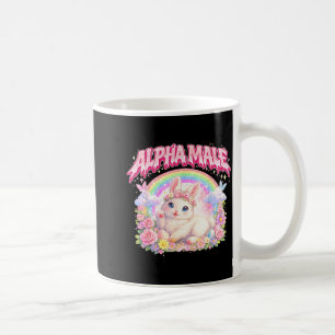 Cute Bunny Rainbow Floral Funny for Men Women Kid Coffee Mug