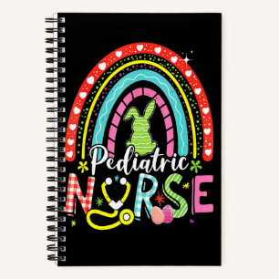 Cute Bunny Rainbow Paediatrics Nurse Bunny Happy E Notebook