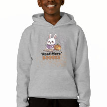 Cute Bunny Reading Hoodie – Read More BOOOKS Hallo