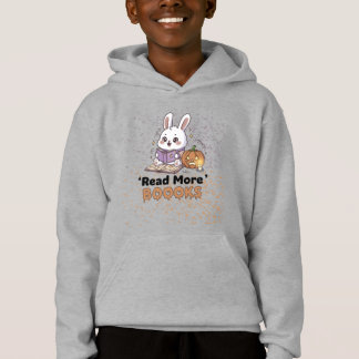 Cute Bunny Reading Hoodie – Read More BOOOKS Hallo