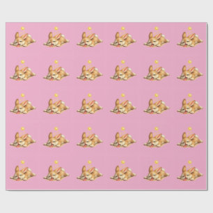 Cute Bunny Resting Under the Scorching Sun Illustr Wrapping Paper