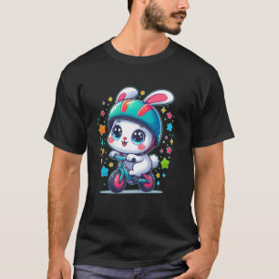 Cute Bunny Riding Bicycle Girls Boys T-Shirt