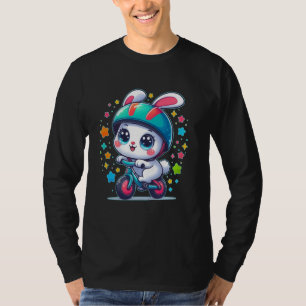 Cute Bunny Riding Bicycle Girls Boys T-Shirt