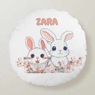 Cute Bunny Round Pillow