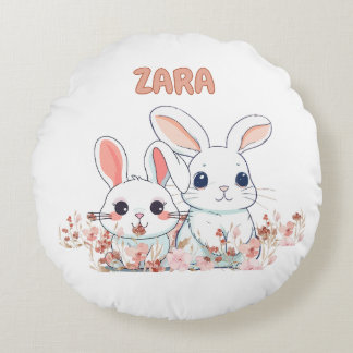 Cute Bunny Round Pillow