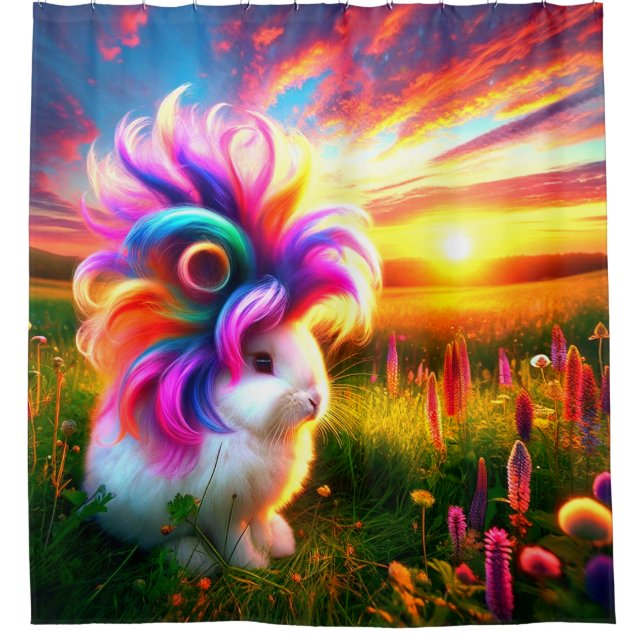 Cute Bunny Shower Curtain (Front)