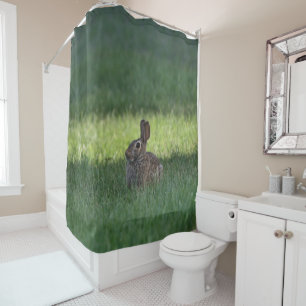 Cute bunny shower curtain