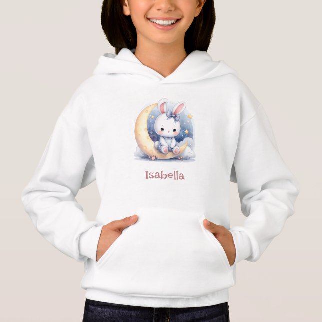 cute bunny sitting on the moon  (Front)