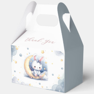 cute bunny sitting on the moon favour box