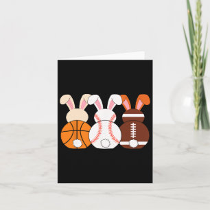 Cute Bunny Sketll Sell Footll Easter Bunny Rabbits Card