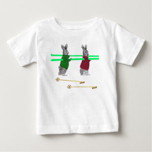 Cute Bunny Ski Illustration Baby T-Shirt