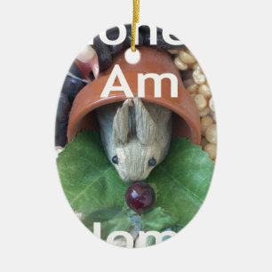 Cute Bunny Snacking Ceramic Tree Decoration