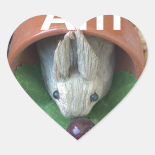 Cute Bunny Snacking Heart Sticker