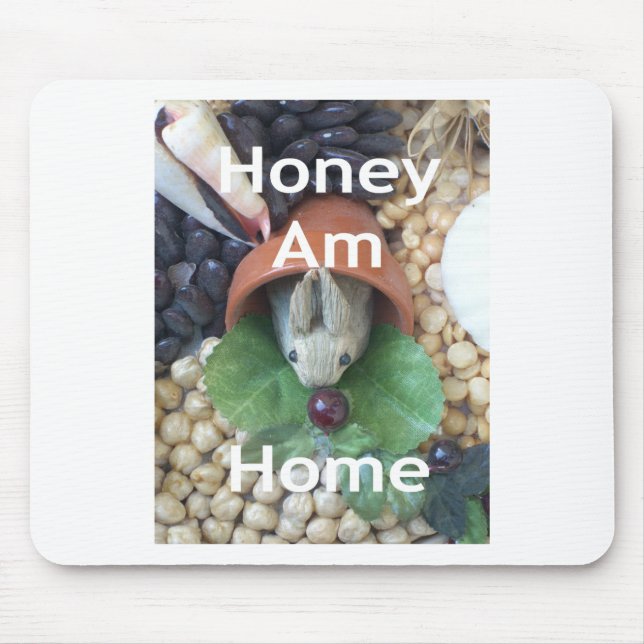 Cute Bunny Snacking Mouse Mat (Front)