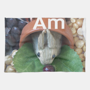 Cute Bunny Snacking Tea Towel