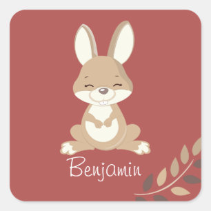 Cute Bunny Square Sticker